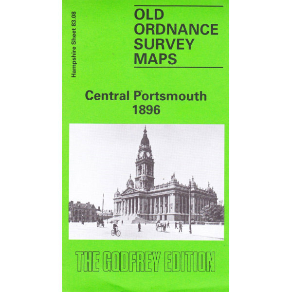 Old Ordnance Survey Maps Central Portsmouth Hampshire 1896 Godfrey Edition New 