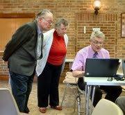 Paul Pinhorne carrying out family history internet research