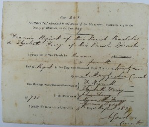 1829 marriage certificate